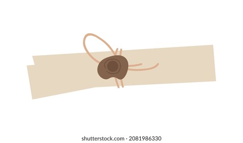 Ancient scroll icon. Finds of archaeologists, things from Middle Ages, history. Old paper, source of ancient knowledge. Scientific research, excavation, papyrus. Cartoon flat vector illustration