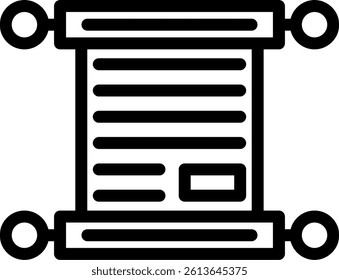 Ancient Scroll Line Vector Icon Design