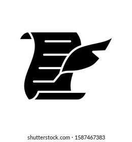 Ancient scroll paper icon, history icon vector in lineart style on white background