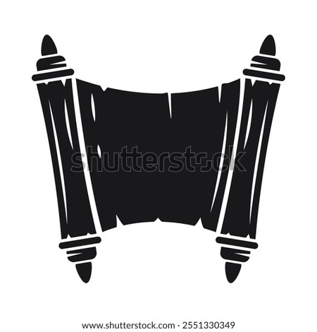 ancient scroll parchment silhouette icon isolated