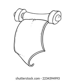 Ancient scroll sketch. Papyrus paper scroll for games. Vector illustration isolated in white background