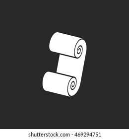 Ancient scroll symbol sign simple icon on background