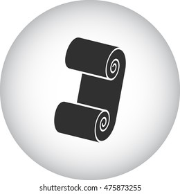 Ancient scroll symbol sign simple icon on background