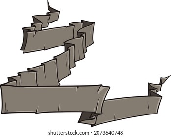 Ancient scroll vector illustration. Old folded banner.
