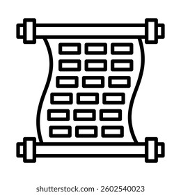 Ancient scroll Vector Line Icon Design