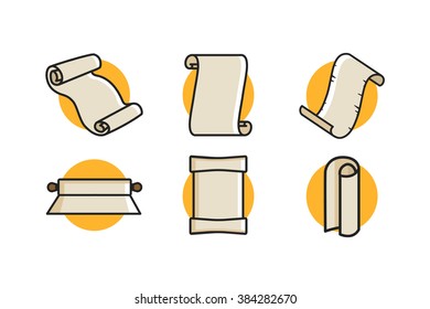 Ancient Scrolled Paper Icon Pack