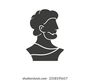 Ancient sculpture icon on white background. Vector illustration.