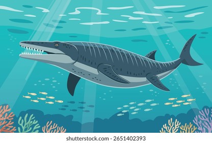 Ancient sea creature swimming underwater