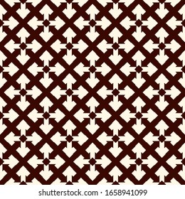 Ancient seamless pattern. Oriental tracery window ornament. Arabesque mosaic surface print. Repeated crosses motif background. Eclectic ornamental wallpaper. Vector abstract digital paper