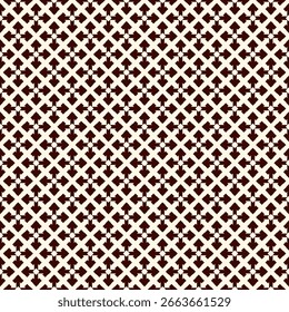 Ancient seamless pattern. Oriental tracery window ornament. Arabesque mosaic surface print. Repeated crosses motif background. Eclectic ornamental wallpaper. Vector abstract digital paper