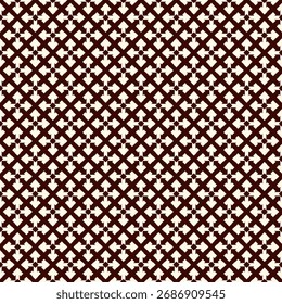 Antigo padrão sem emenda. Ornamento de janela de traceria oriental. Impressão de superfície em mosaico arabesco. Plano de fundo do motivo de cruzes repetidas. Papel de parede ornamental eclética. Papel digital abstrato vetorial