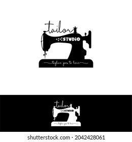 Ancient Sewing Machine Logo For Tailors