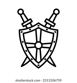 Ancient Shield Outline Icon, Vector illustration