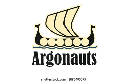 Ancient ship Argo with the Argonauts