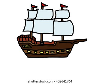 Ancient ship cartoon