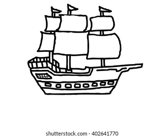 Ancient ship cartoon