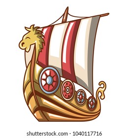 Ancient ship icon. Cartoon illustration of ancient ship vector icon for web