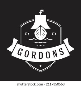 Ancient Ship Logo Template vector, Boat Logo vintage