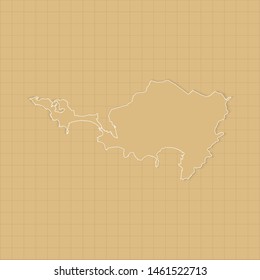 Ancient Sint Maarten map old paper background with space for text. Vector illustration EPS10.