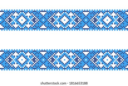 Ancient slavic ornament, vector seamless embroidery