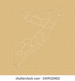 Ancient Somalia map old paper background with space for text. Vector illustration EPS10.