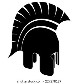 Ancient Spartan Helmet Black White Vector Stock Vector (Royalty Free ...