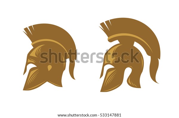 Ancient Spartan Helmet Feathered Crest Vector Stock Vector (Royalty ...