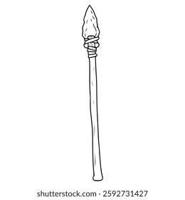 ancient spear stone illustration hand drawn outline vector