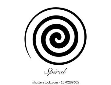 Ancient Spiral. This rapresent the Goddess creative powers of the Divine Feminine, and the never ending circle of creation. Wiccan fertility symbol. Isolated on white, vector illustration