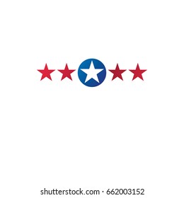 Ancient Star emblem. Heraldic vector design element, 5 stars award symbol.  Retro style label, heraldry logo.