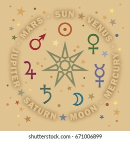 «Septener». The Ancient Star of Medieval magicians. Seven classical planets of Astrology.