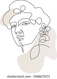 Ancient statue, abstract line art