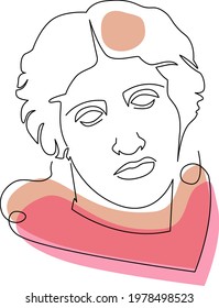 Ancient statue amazon lady line art