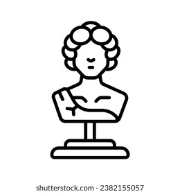 Ancient statue, ancient greek sculpture icon design in trendy style