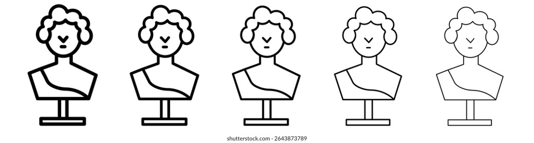 Ícone de estátua antiga sinal de vetor preto e branco