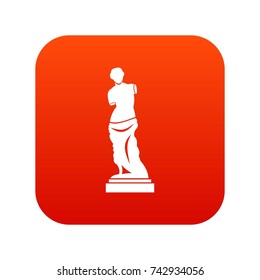 Ancient statue icon digital red for any design isolated on white vector illustration