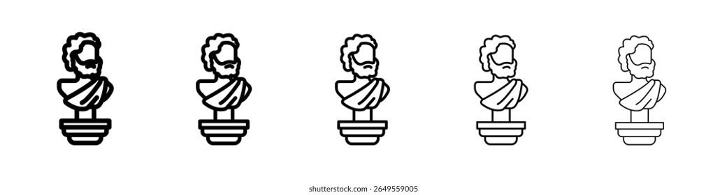 Icono de estatua antigua logotipo de contorno simple plano