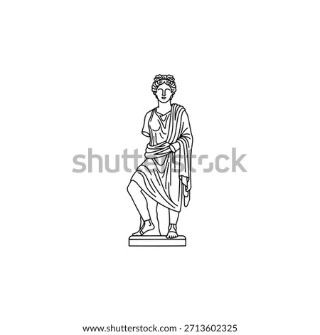 Ancient statue icon flat vector design.