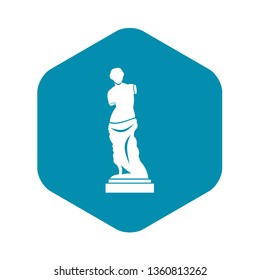 Ancient statue icon in simple style isolated on white background. Art symbol