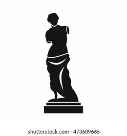 Ancient statue icon in simple style isolated on white background. Art symbol