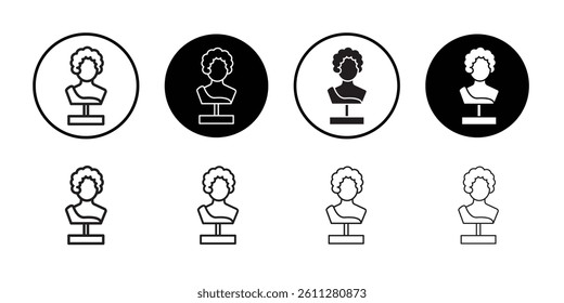 Ancient statue icon Thin line art collection