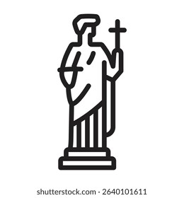 Ancient statue icon Thin line illustration