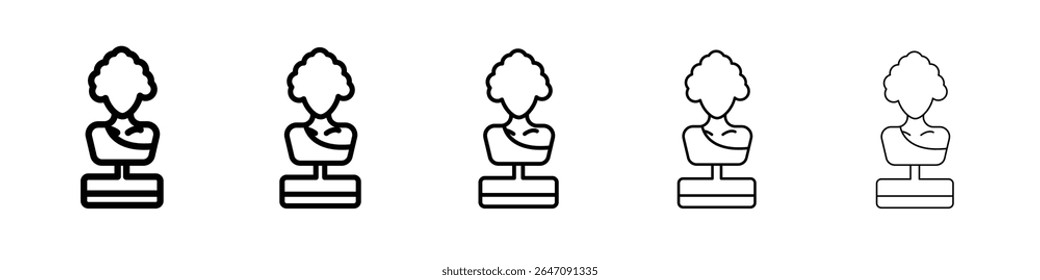 Ancient statue icon vector outline symbol or illustration