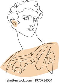 Ancient statue line art warrior