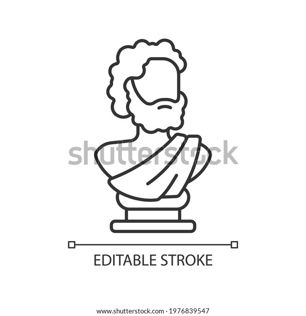 Ancient Statue Linear Icon Art History Stock Vector (Royalty Free