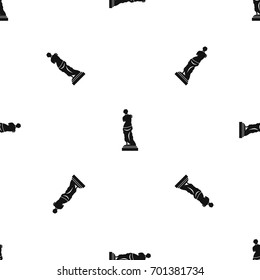 Ancient statue pattern repeat seamless in black color for any design. Vector geometric illustration