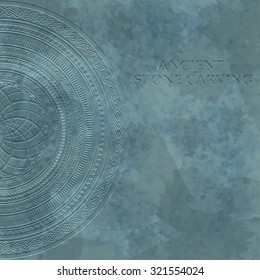 Ancient stone carving geometric pattern/ornament