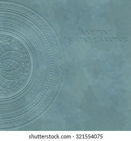 Ancient stone carving geometric pattern/ornament