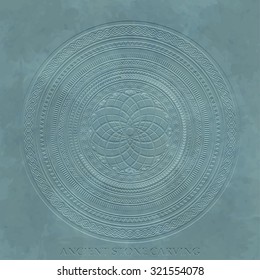 Ancient stone carving geometric pattern/ornament