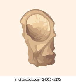 ancient stone fossil watercolor illustration